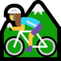 woman mountain biking on platform Microsoft