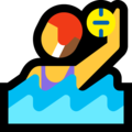 woman playing water polo on platform Microsoft