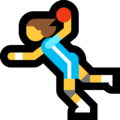 woman playing handball on platform Microsoft