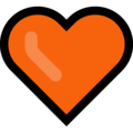 orange heart on platform Microsoft