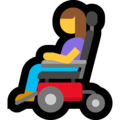 woman in motorized wheelchair on platform Microsoft