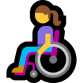 woman in manual wheelchair on platform Microsoft