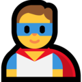 man superhero on platform Microsoft