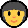 person: curly hair on platform Microsoft