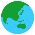 globe showing Asia-Australia on platform Mozilla