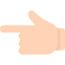 backhand index pointing left on platform Mozilla