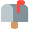 closed mailbox with raised flag on platform Mozilla