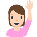 person raising hand on platform Mozilla