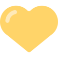 yellow heart on platform Mozilla