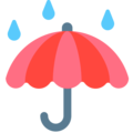 umbrella with rain drops on platform Mozilla