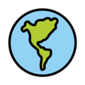 globe showing Americas on platform OpenMoji