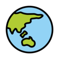 globe showing Asia-Australia on platform OpenMoji
