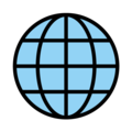 globe with meridians on platform OpenMoji