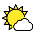 sun behind small cloud on platform OpenMoji