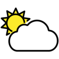 sun behind large cloud on platform OpenMoji