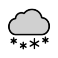 cloud with snow on platform OpenMoji