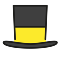 top hat on platform OpenMoji