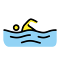 person swimming on platform OpenMoji