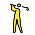 person golfing on platform OpenMoji