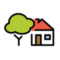 house with garden on platform OpenMoji