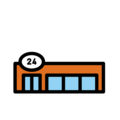 convenience store on platform OpenMoji