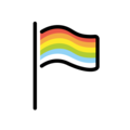 rainbow flag on platform OpenMoji