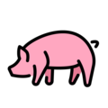 pig on platform OpenMoji