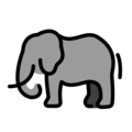 elephant on platform OpenMoji