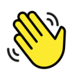 waving hand on platform OpenMoji