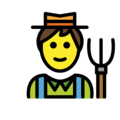 man farmer on platform OpenMoji