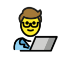man technologist on platform OpenMoji