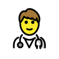 man health worker on platform OpenMoji
