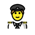 man pilot on platform OpenMoji