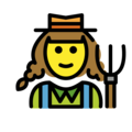 woman farmer on platform OpenMoji