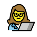 woman technologist on platform OpenMoji