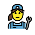 woman mechanic on platform OpenMoji
