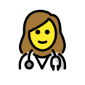 woman health worker on platform OpenMoji