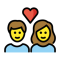 couple with heart: woman, man on platform OpenMoji
