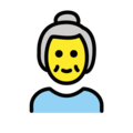 old woman on platform OpenMoji