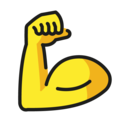 flexed biceps on platform OpenMoji