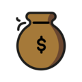 money bag on platform OpenMoji