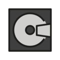 computer disk on platform OpenMoji