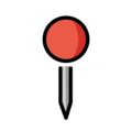 round pushpin on platform OpenMoji