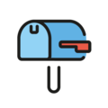 closed mailbox with lowered flag on platform OpenMoji