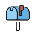 closed mailbox with raised flag on platform OpenMoji