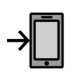 mobile phone with arrow on platform OpenMoji