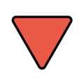red triangle pointed down on platform OpenMoji