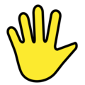 hand with fingers splayed on platform OpenMoji