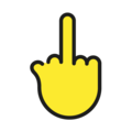middle finger on platform OpenMoji
