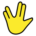 vulcan salute on platform OpenMoji